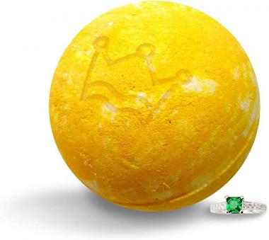 Royal Essence Lemon Squash Bath Bomb with Jewellery Inside (Surprise 925 Sterling Silver Jewellery Valued at $50 to $3,000)Ring Size 8