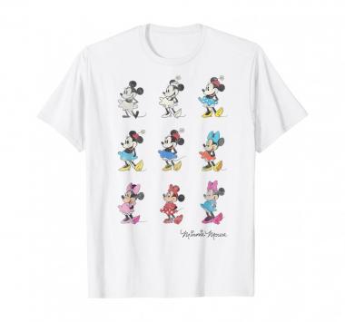 Disney Mickey And Friends Minnie Mouse Through The Years Short Sleeve T-Shirt,Small