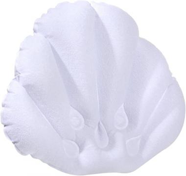 XKUN Bath Pillows for Tub Fan-Shaped Towel Cloth Inflatable Bath Pillow Bathtub Neck Support Cushion with Suction Cup Bathroom Supplies White