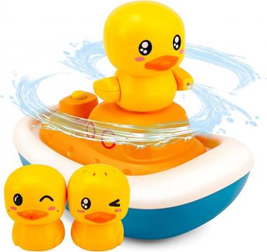 Kimzom Multi-Mode Baby Bath Toys Water Spray Rubber Ducks 3 in 1 Bathtub Shower Toys