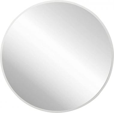 FrameWorks 24" Deluxe Contemporary White Circular Aluminum Mirror