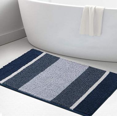 Bathroom Rugs Bath Mat for Bathroom Bath Rug Non Slip Shaggy Bath Rugs Extra Soft Absorbent Bathroom Mat Washable Plush Shaggy Bath Carpet for Bathroom Floor, Tub and Shower, 20"x 32", Navy