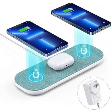 Wireless Charger, Mukiya 30W Wireless Charging Pad Compatible with iPhone 13/13 Pro/13 Mini/13 Pro Max/12/SE 2020/11, Samsung Galaxy S22/S21/S20/S10, AirPods Pro, 3 in 1 Fast Charging Station with Fan