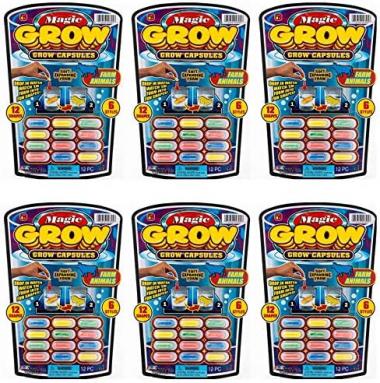 Magic Grow Capsules by JA-RU (6 Packs). Best Growing Animals Dinosaurs Capsules Bath Toys for Kids. 305-6A