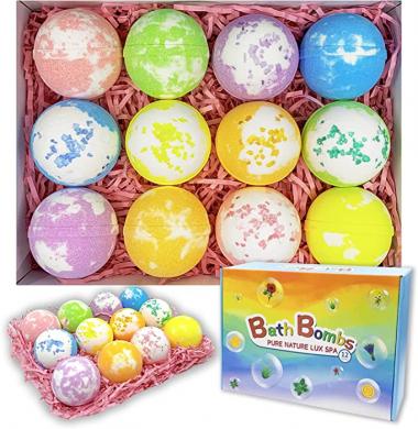 Letang Bath Bombs, 12 Packs Bath Bomb Gift Set with Natural Essential Oils, Fizzies Body Moisturize, Perfect for Bubble & Spa Bath, Birthday Gift Idea for Her/Him, Women, Mom, Girlfriend