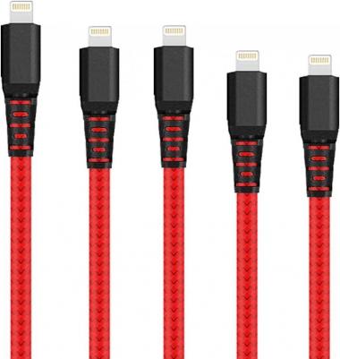 iPhone Charger Cable Fast Charging Lightning Cable USB High Speed Durable Nylon Braided iPhone Charger Cord 5Pack [3ft/6ft/10ft] Compatible iPhone 11/Pro Max/XS/XS Max/XR/X/8/8P/7/7P/6S/SE/iPad Cable