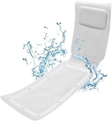 TKYI PVC Foam Breathable Mesh Layers Bath Cushion with Pillow Full Body Bath Tub Pillow Spa Bathtub Mat Mattress Pad