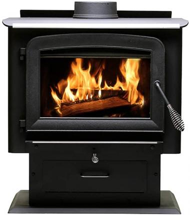 Ashley Hearth AW2020E-P 2,000 Sq. Ft. Pedestal Wood Burning Stove, Black