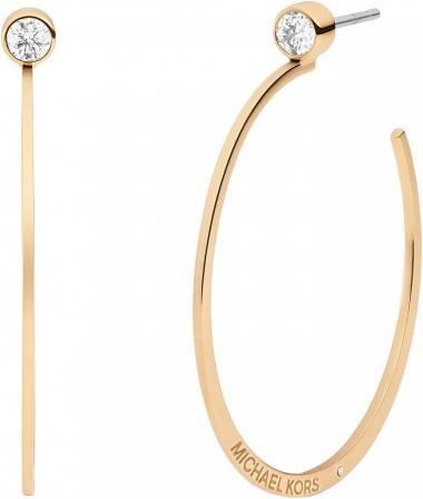 Michael Kors Women's Silver, Rose Gold & Gold Hoop Earrings