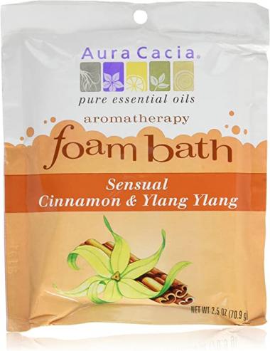 Aura Cacia Cinnamon and Ylang Ylang Aromatherapy Foam Bath, 2.5 Ounce -- 6 per case.