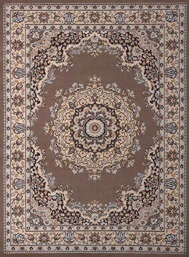 United Weavers Dallas Floral Kirman Area Rug - Ash Beige, 5x8, Traditional Indoor Floor Rug with Jute Backing