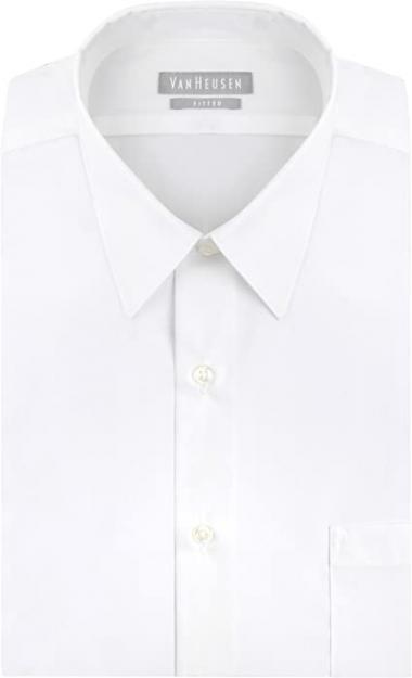 Van Heusen Men's Dress Shirt Fitted Poplin Solid