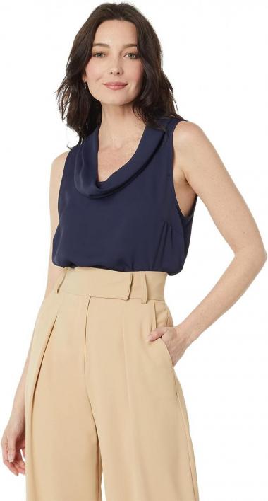 Vince Camuto Sleeveless Cowl Neck Luxe Crêpe De Chine Blouse