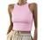 Artfish Women Casual Basic Sleeveless High Neck Rib-Knit Y2k Crop Tank Top