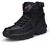 Bitiger Men's Combat Boots with Side Zipper Velcro and Casual Outdoor Mountaineering Trekking Commando Tactical Boots