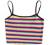 SweatyRocks Women's Sexy Strappy Crop Top Striped Print Ribbed Knit Cami Top