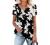 Womens Henley V Neck Casual Blouse Button Down T Shirts Flare and Flowy Tops