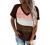 Biucly Women’s Casual Summer V Neck Tops Basic Color Block Tshirts