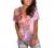 Women's Floral V Neck Short Sleeve T Shirt Trendy Printed Summer Tops Casual Loose Fit Tee Shirts Dressy Tunic Blouses