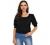 SheIn Women's Puff Sleeve Casual Solid Top Pullover Keyhole Back Blouse