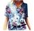 SNKSDGM Women's Summer Short Sleeve V Neck T Shirts Casual Floral Print Blouses Tee Shirt Loose Fit Tunic Tops for Women