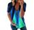 Women's Short Sleeve Zipper Tops and Blouses Casual Loose Fit V Neck Tunic Trendy Color Block Tees Summer T Shirts