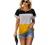 Romwe Women's Color Block Blouse Short Sleeve Casual Tee Shirts Tunic Tops