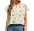 Womens Summer Ruffle Short Sleeve Chiffon Tops Loose Casual Floral Print Scoop Neck T-Shirts Tunic Ladies Work Blouses