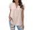 Womens Tops Dressy Casual Chiffon Blouses V Neck 3/4 Sleeve Summer Cute Swiss Dot Flowy T Shirts Loose Pom Pom Blouses