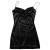 ZAFUL Women's Stars Print Side Slit Velvet Sleeveless Mini Dress Sexy Cowl Front Spaghetti Strap A-Line Mini Dress