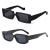 LASPOR Vintage Rectangle Sunglasses for Women Men Fashion Retro Small Square Frame Glasses UV 400 Protection Driving Black