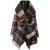 CHICWISH Women's Turn Down Shawl Collar Earth Tone Check/Black White Grid/Black/Plum Wool Blend Coat