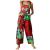 Hesxuno Jumpsuits for Women Casual Loose Plus Size Overalls Retro Print Wide Leg Buttons Jumpsuits Rompers with Pockets