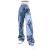 MASZONE High Waisted Jeans for Women Y2K Fashion Wide Leg Denim Pants Loose Back Butterfly Print Straight Trousers Jeans