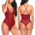 Avidlove Women Snap Crotch Lingerie Sexy Lace Bodysuit Deep V Teddy One Piece Lace Babydoll