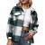 Plaid Shirt Jacket Womens Classic Crop Coat Long Sleeve Button Down Casual Shacket Short Loose Lapel Collared Outwear Top