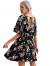 Floerns Women's Ditsy Floral Plunge Neck Knot Front A Line Short Dress