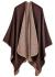 Epsion Women's Color Block Shawl Wrap Plus Size Cardigan Poncho Cape Open Front Long Winter Sweater Coat