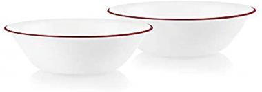 Corelle Style Chip Resistant 1qt (0.95L) Rimmed Bowl Red 2-Pack, Model: N/A