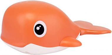 NEXTAKE Kids Bath Toy Toddlers Bathtub Wind-up Whale Toy Clockwork Swimming Whale Bathtub Toy Water Toy (Orange)