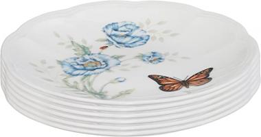 Lenox Butterfly Meadow 6-Piece Party Plate Set, 3.05 LB, Multi