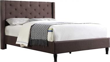 Home Life furBed00007_Cloth_Brown_Queen Platform Bed