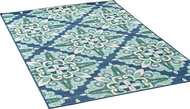 Christopher Knight Home Sage Outdoor Floral 8 x 11 Area Rug, Blue/Green