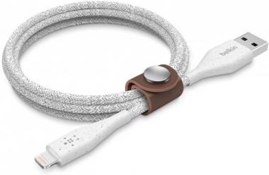 Belkin DuraTek Plus Lightning To USB-A Cable With Strap (Ultra-Strong IPhone Charging Cable), 6ft/1.8m, White