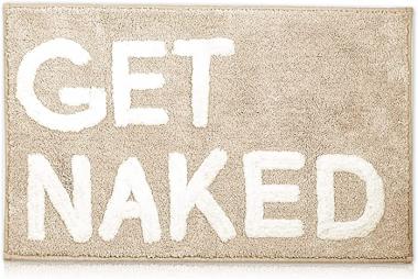 MODMINZEN Get Naked Bath Mat, Funny Bath Rug for Shower, Cute Tufted bath mat Trendy Bath Rugs for Apartment Decor Fade Resistant Bathroom Decor Shower Accessories Machine Washable Non-Slip Microfibre