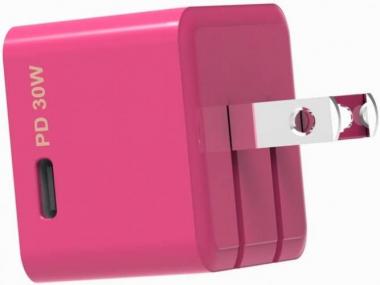 30W USB C Wall Charger, RapidX Type C Fast Charger Block for iPhone 14 13 12 Pro and Pro Max, iPad, Galaxy, Compact and Foldable (Cable not Included) - Pink