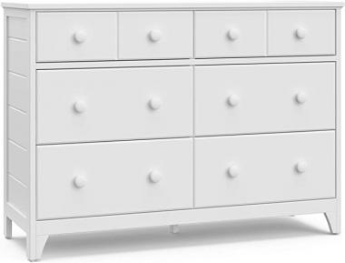 STORKCRAFT Moss Bedroom Dresser, 48x17x34.5 Inch (Pack of 1), White