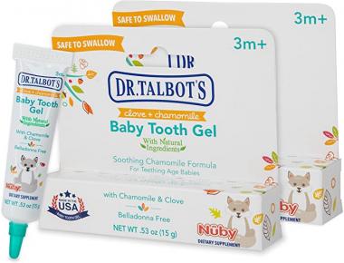 Dr. Talbot's Baby Tooth Gel for Sore Gums, Naturally Inspired, 2 Pack, 1.06 Oz, benzocaine Free, Belladonna Free