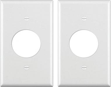 [2 Pack] BESTTEN 1-Gang 1.406-Inch Hole Wall Plate for Single Receptacle Outlet, Unbreakable Polycarbonate Outlet Cover, Standard Size, UL Listed, White