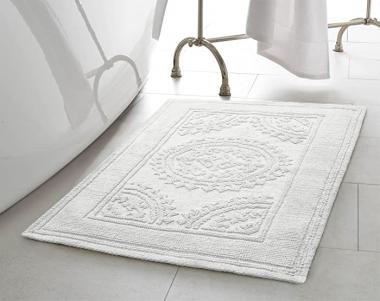 Jean Pierre New York Cotton StoneWash Medallion 17x24/20x32 in. 2-Piece Bath Rug Set, White